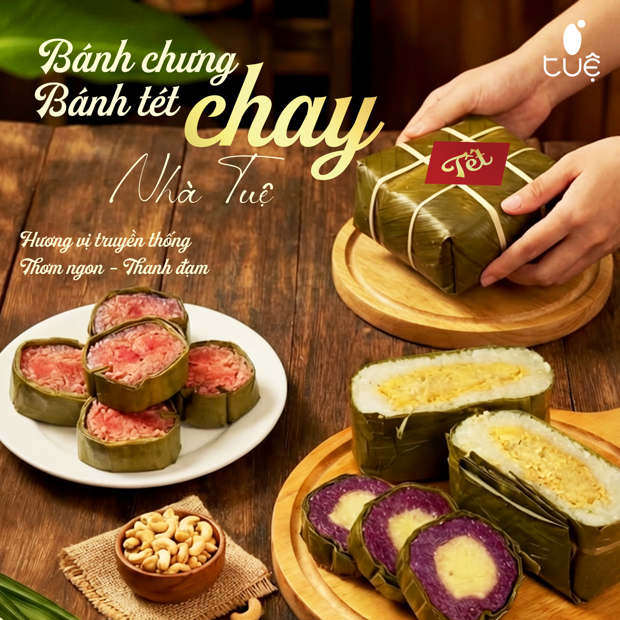bánh chưng bánh tét chay Nhà Tuệ