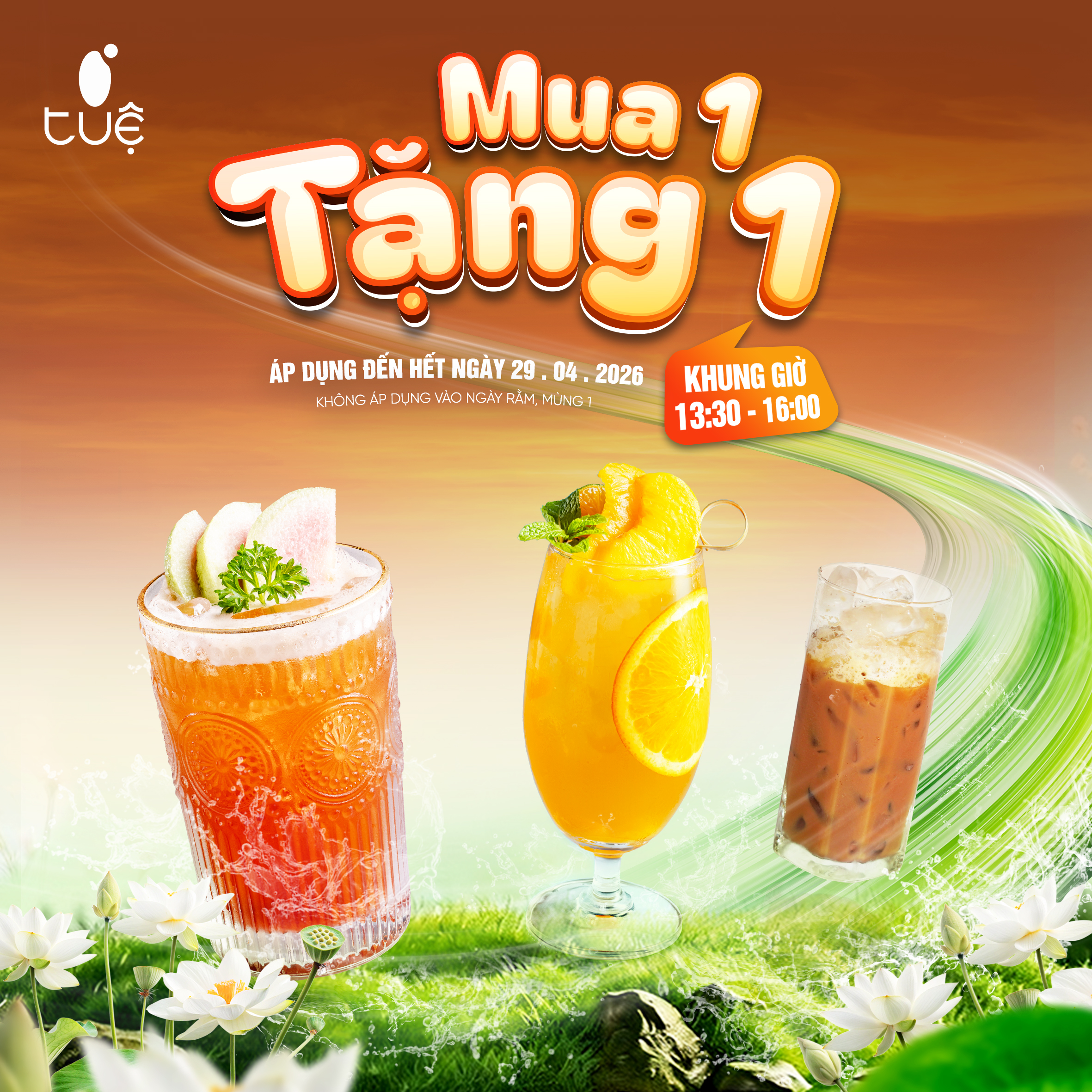 Ưu đãi giờ vàng tuệ mua 1 tặng 1