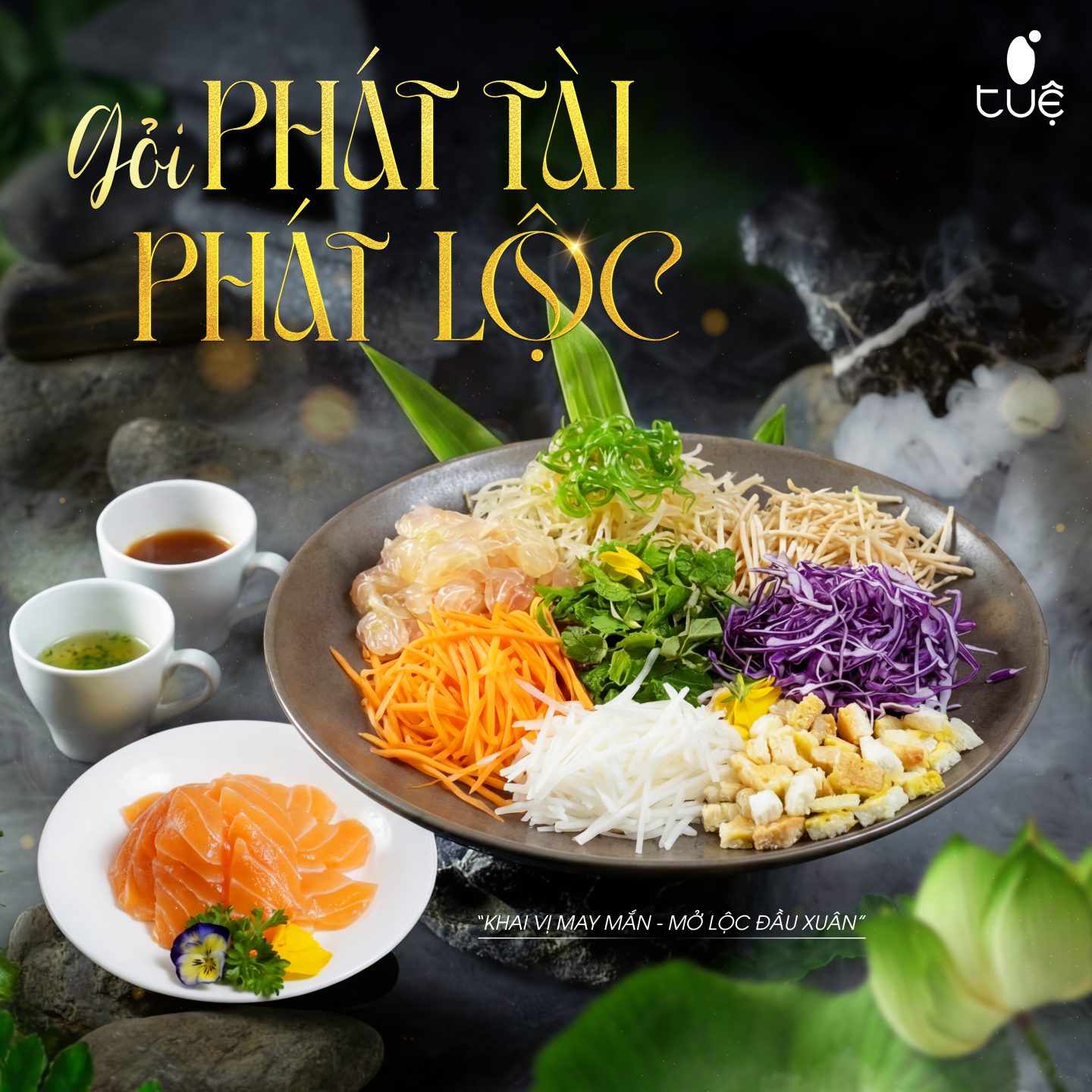 Gỏi Phát Tài Phát Lộc món gỏi chay khai xuân tại Nhà Tuệ